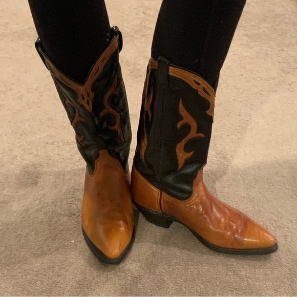 Vintage Dingo Ladies Fire Cowboy Cowgirl Boots 80s 7 USA - Picture 2 of 14